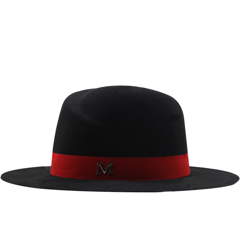 New Outer Black Inner red Wool - Fedora Hat Wool recension och pris