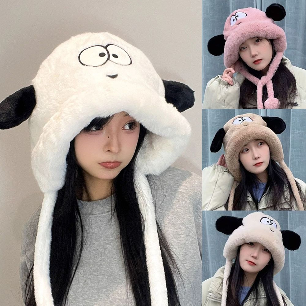 Cartoon Cute Dog Ears Women Wi - Beanie Cuffed Knit recension och pris